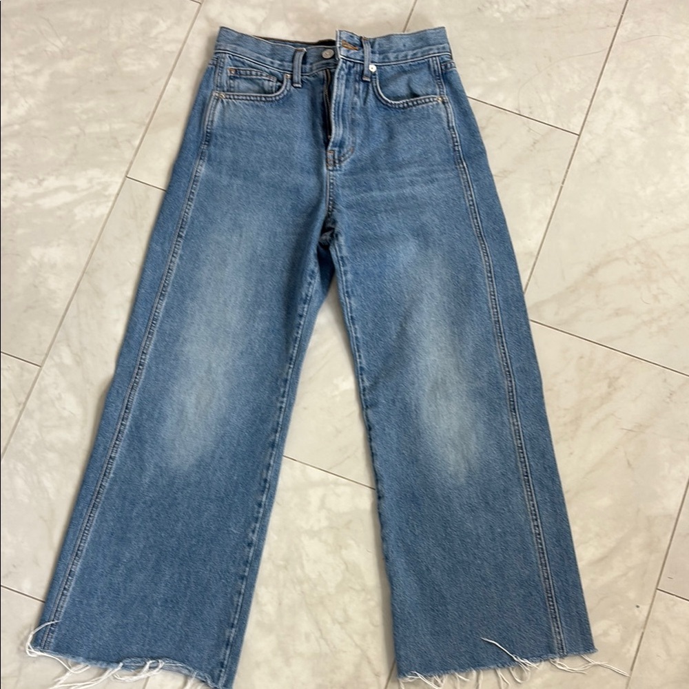 Veronica Beard Blue Flare Wide Leg Jeans